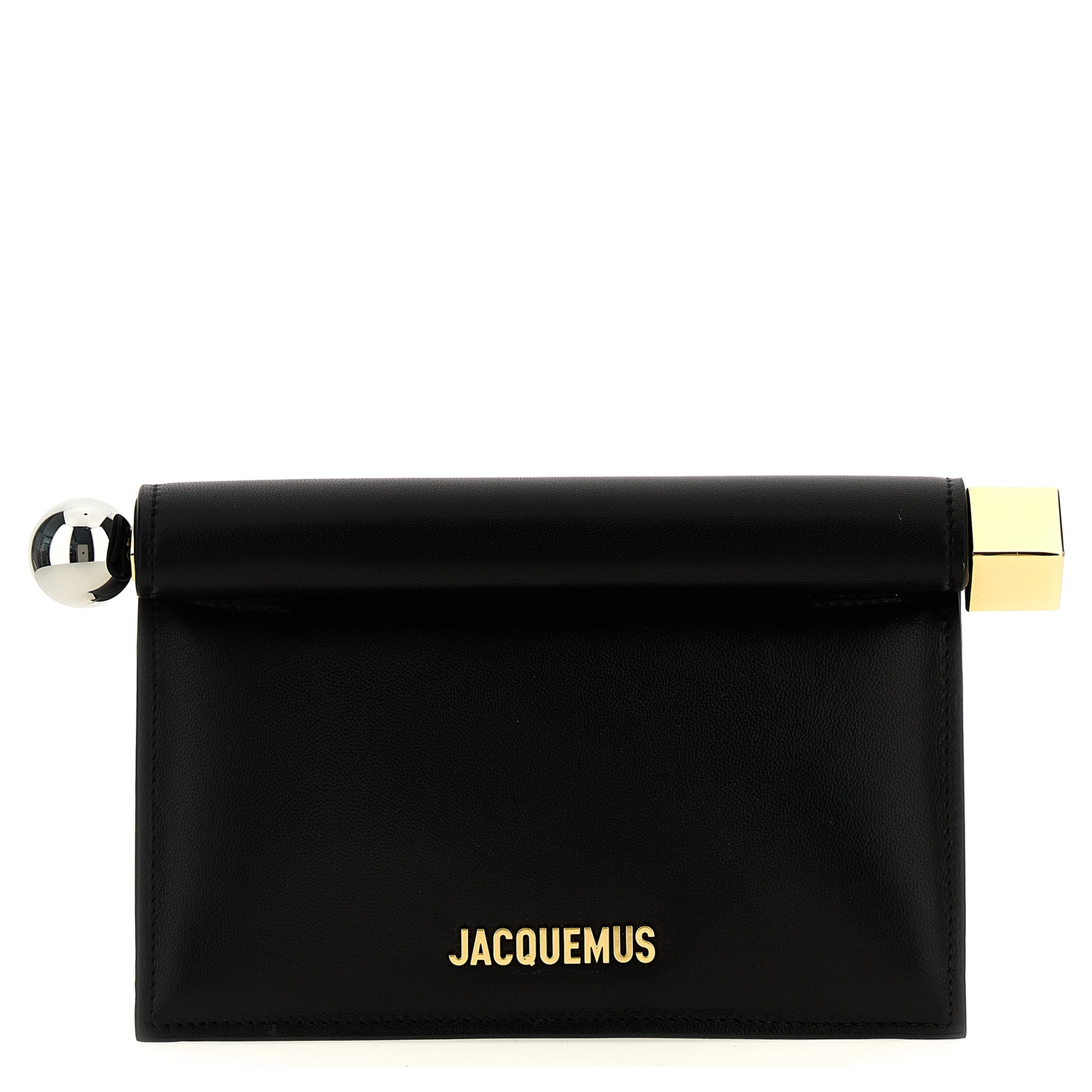 Black Lamb Leather Clutch Bag