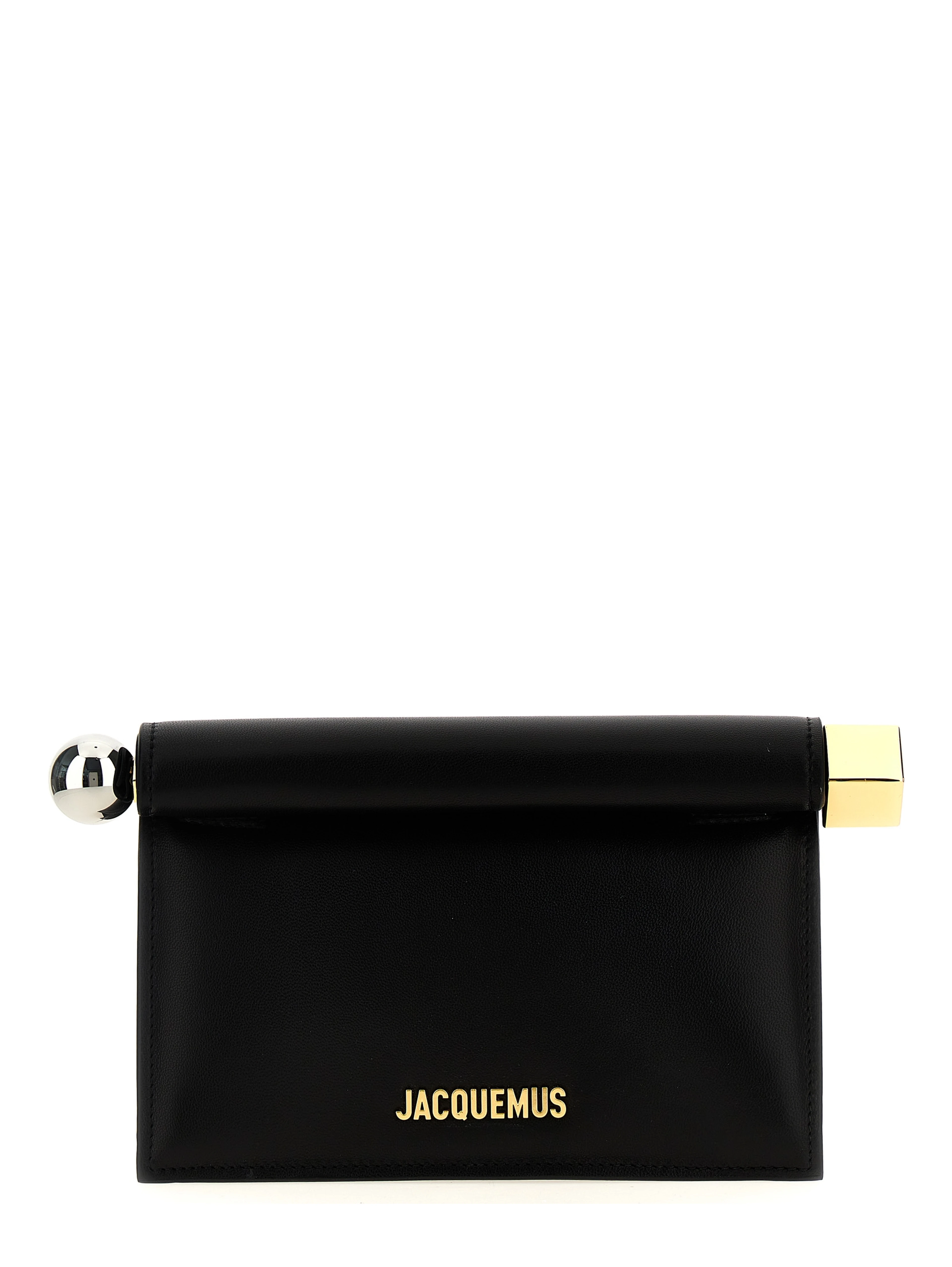 Black Lamb Leather Clutch Bag