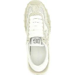Beige Polyamide Athletic Sneakers