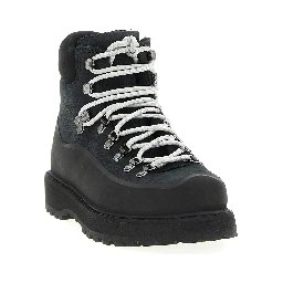 Black Cowhide Ankle Boots