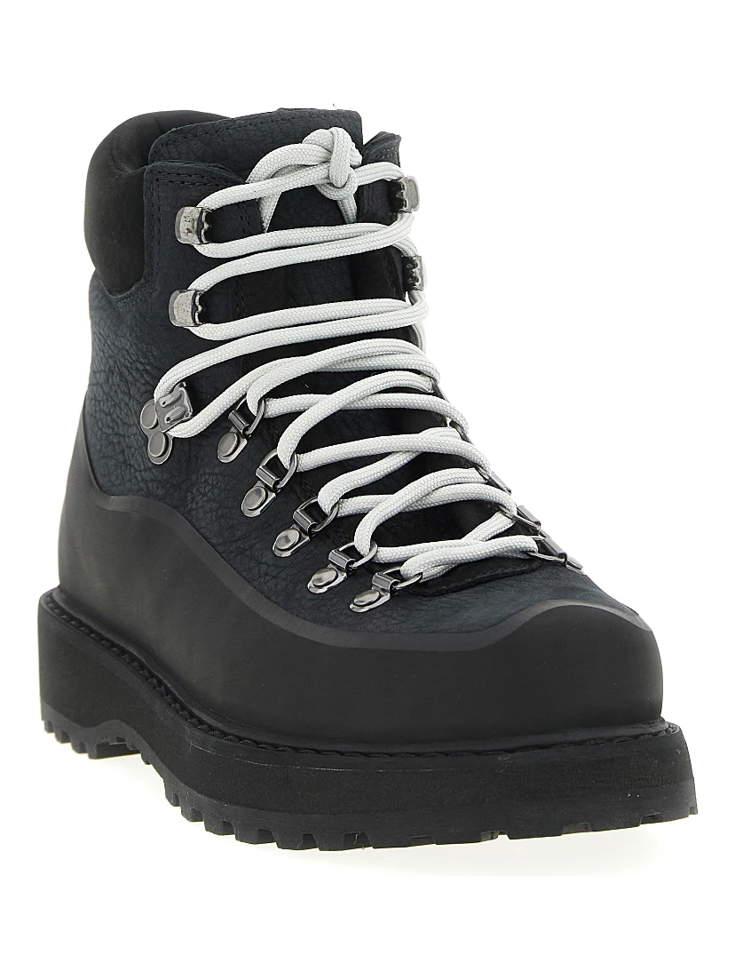 Black Cowhide Ankle Boots