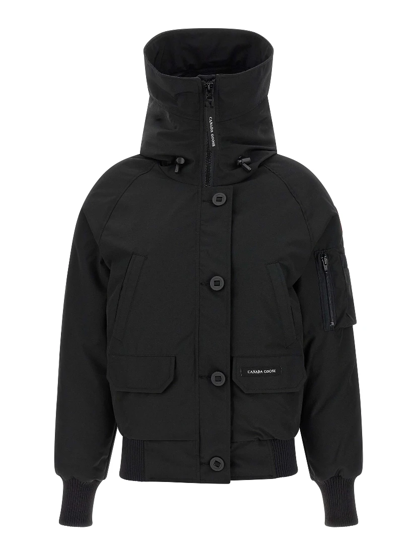 Black Polyester Bomber