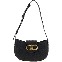 Black Calfskin Shoulder Bag