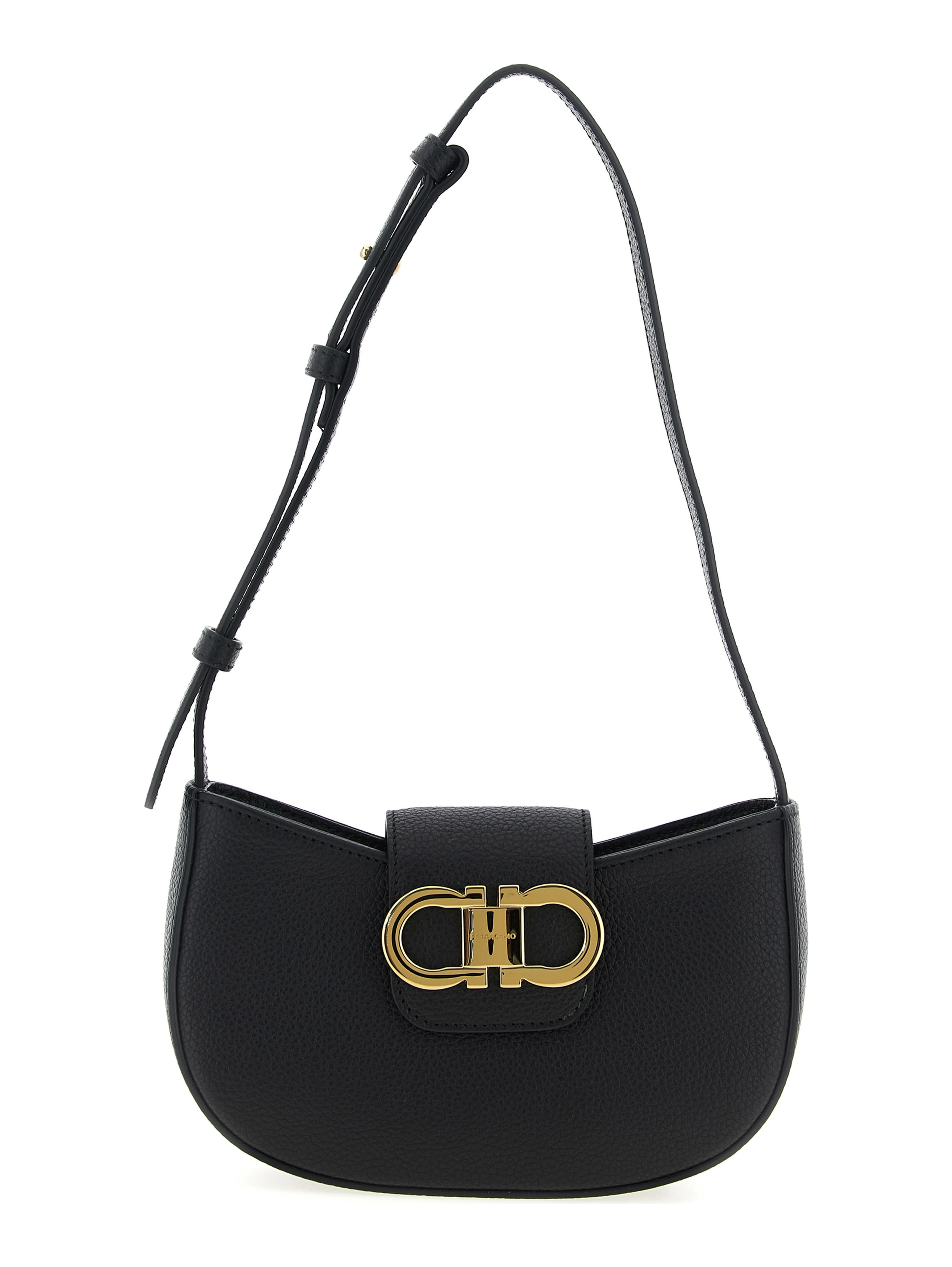 Black Calfskin Shoulder Bag