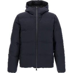 Blue Polyamide Full-Length Jacket