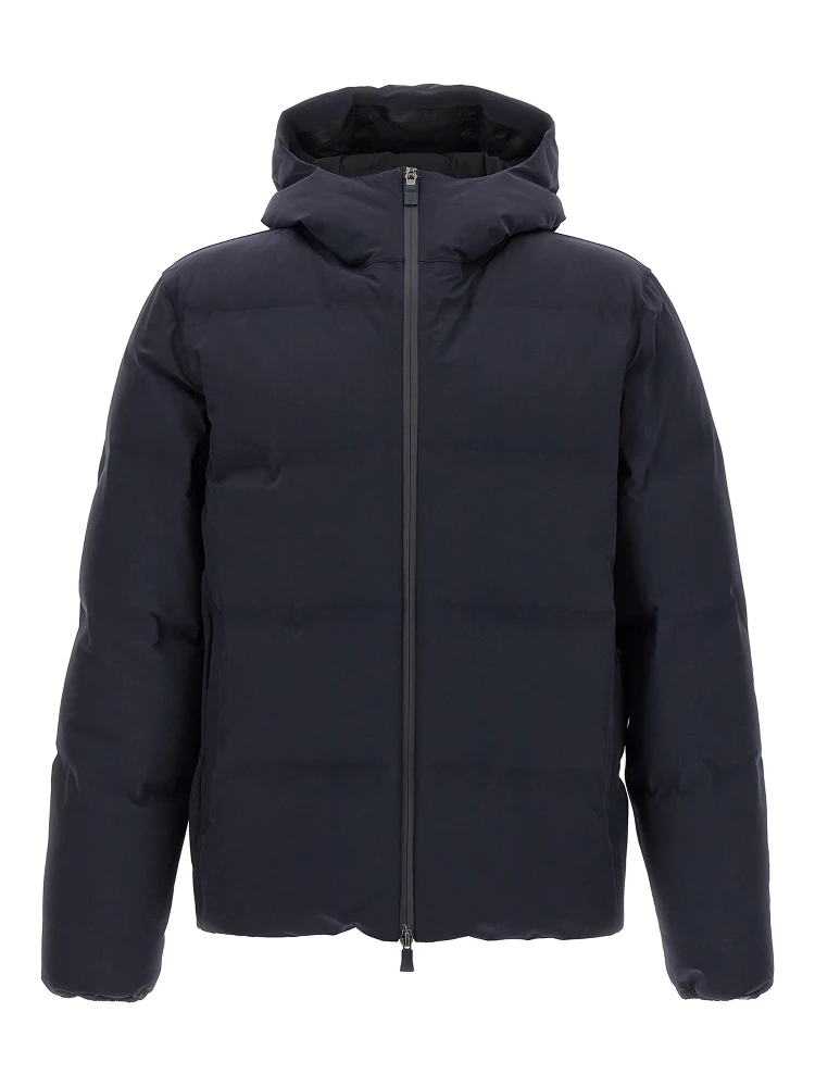 Blue Polyamide Full-Length Jacket