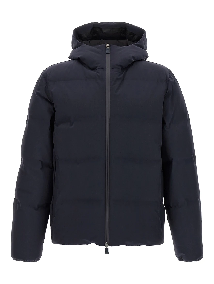 Blue Polyamide Full-Length Jacket