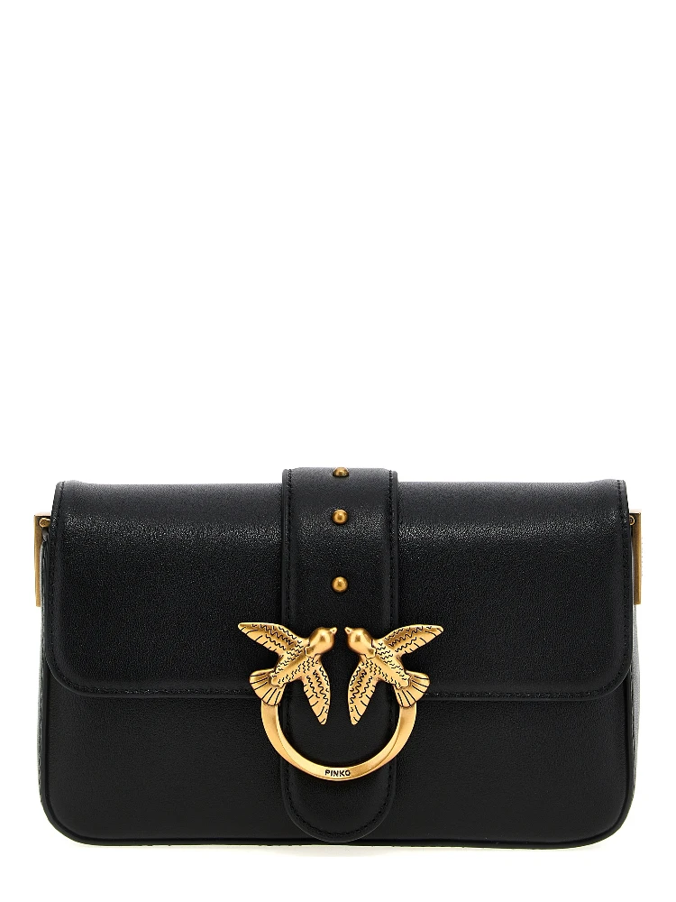 Black Calfskin Shoulder Bag
