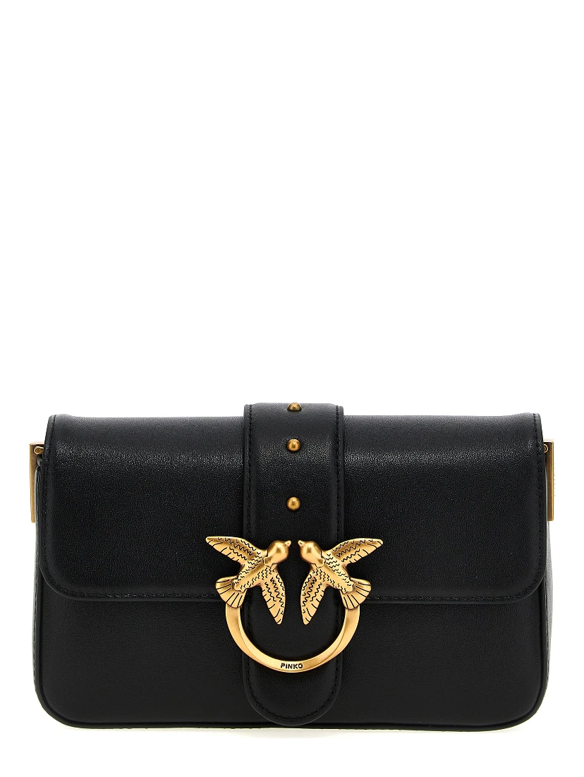 Black Calfskin Shoulder Bag
