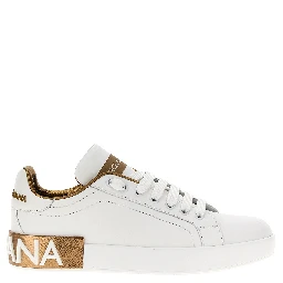 Gold Calfskin Low Top Sneakers