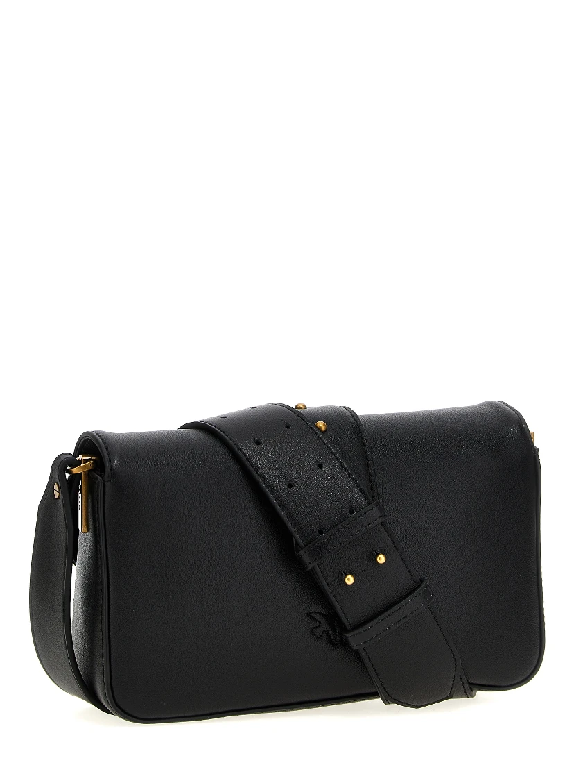 Black Calfskin Shoulder Bag