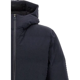 Blue Polyamide Full-Length Jacket