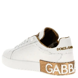 Gold Calfskin Low Top Sneakers