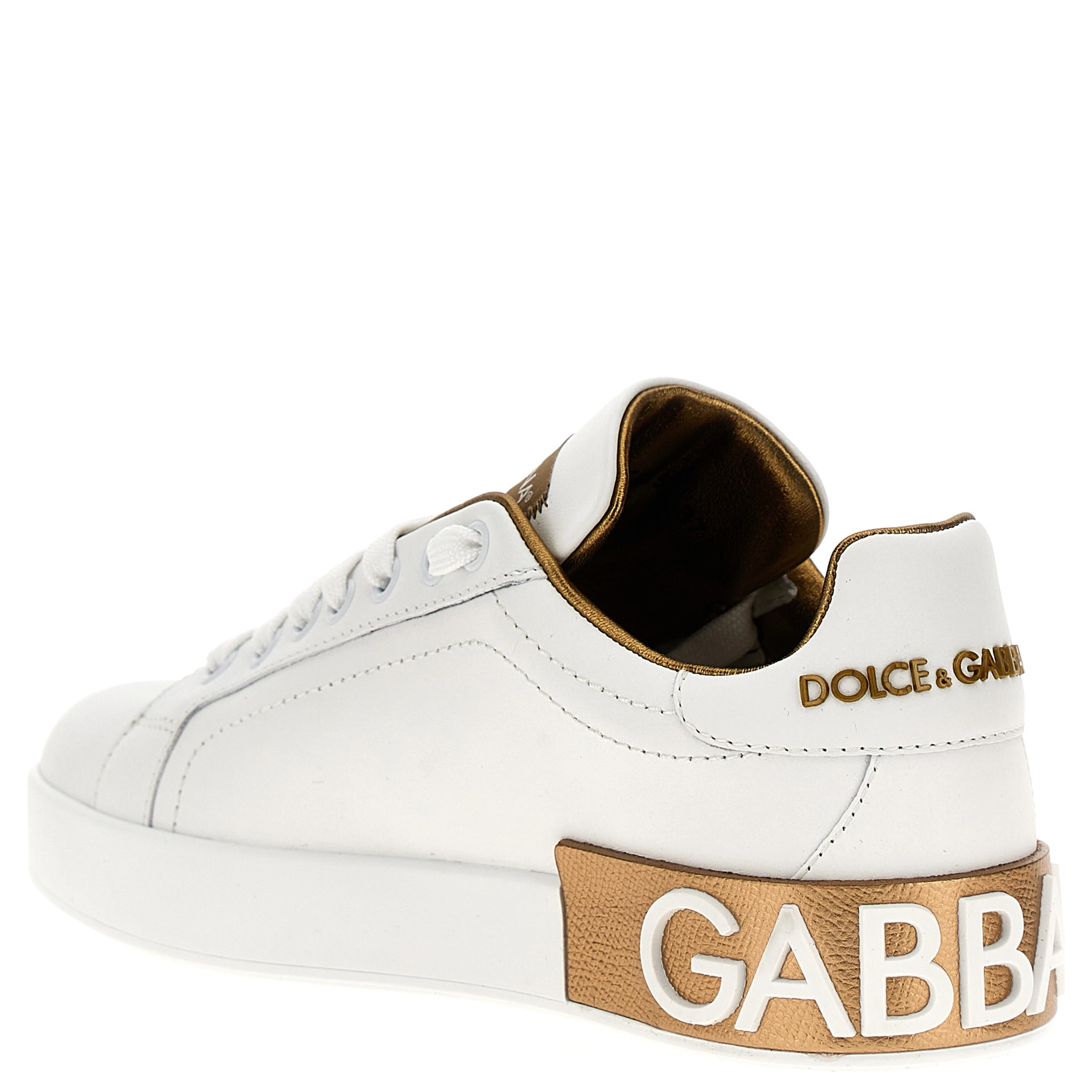 Gold Calfskin Low Top Sneakers