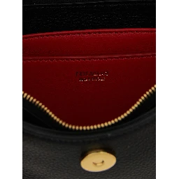 Black Calfskin Shoulder Bag