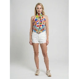 Multicolor Silk T-Shirt