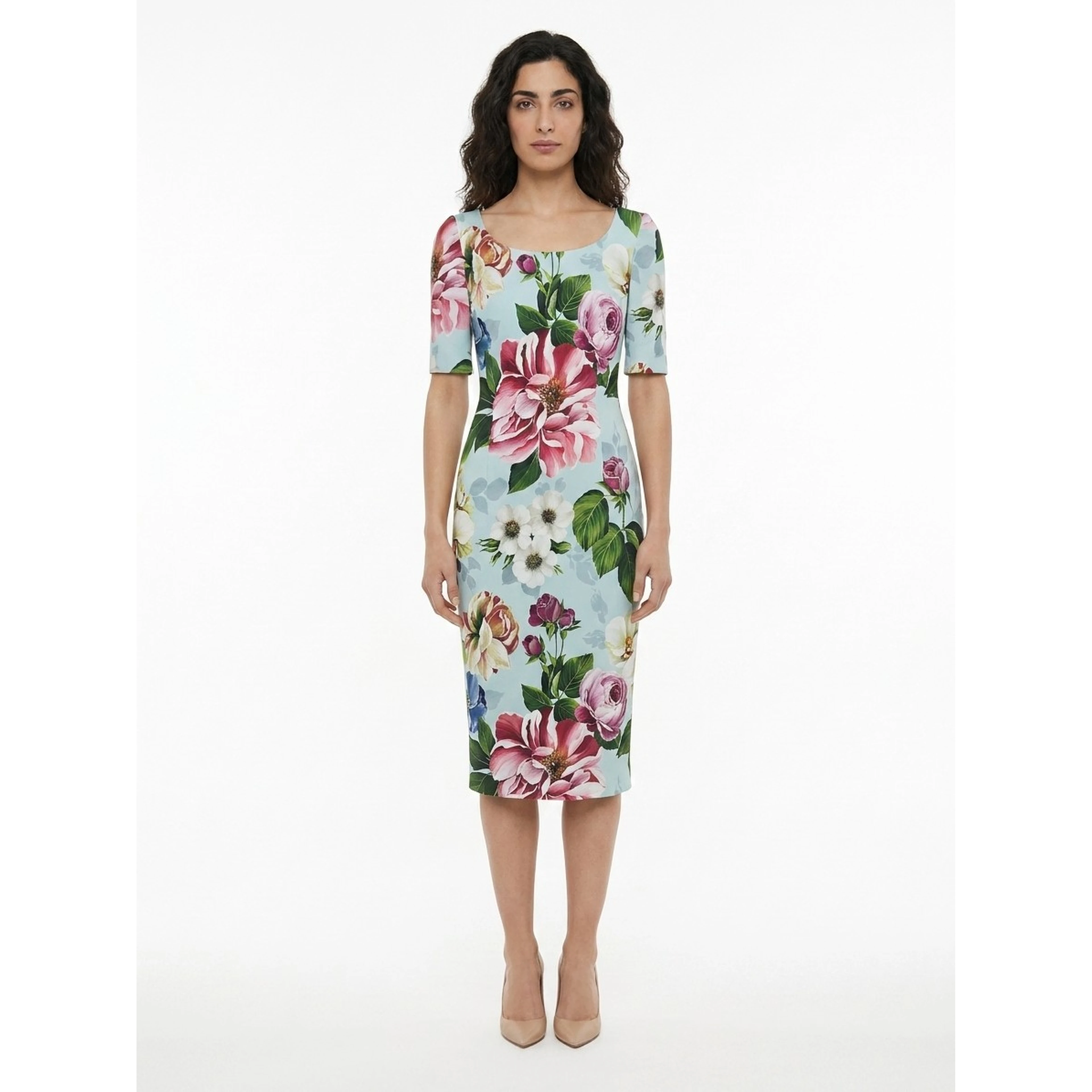 Multicolor Elastane Casual Dress