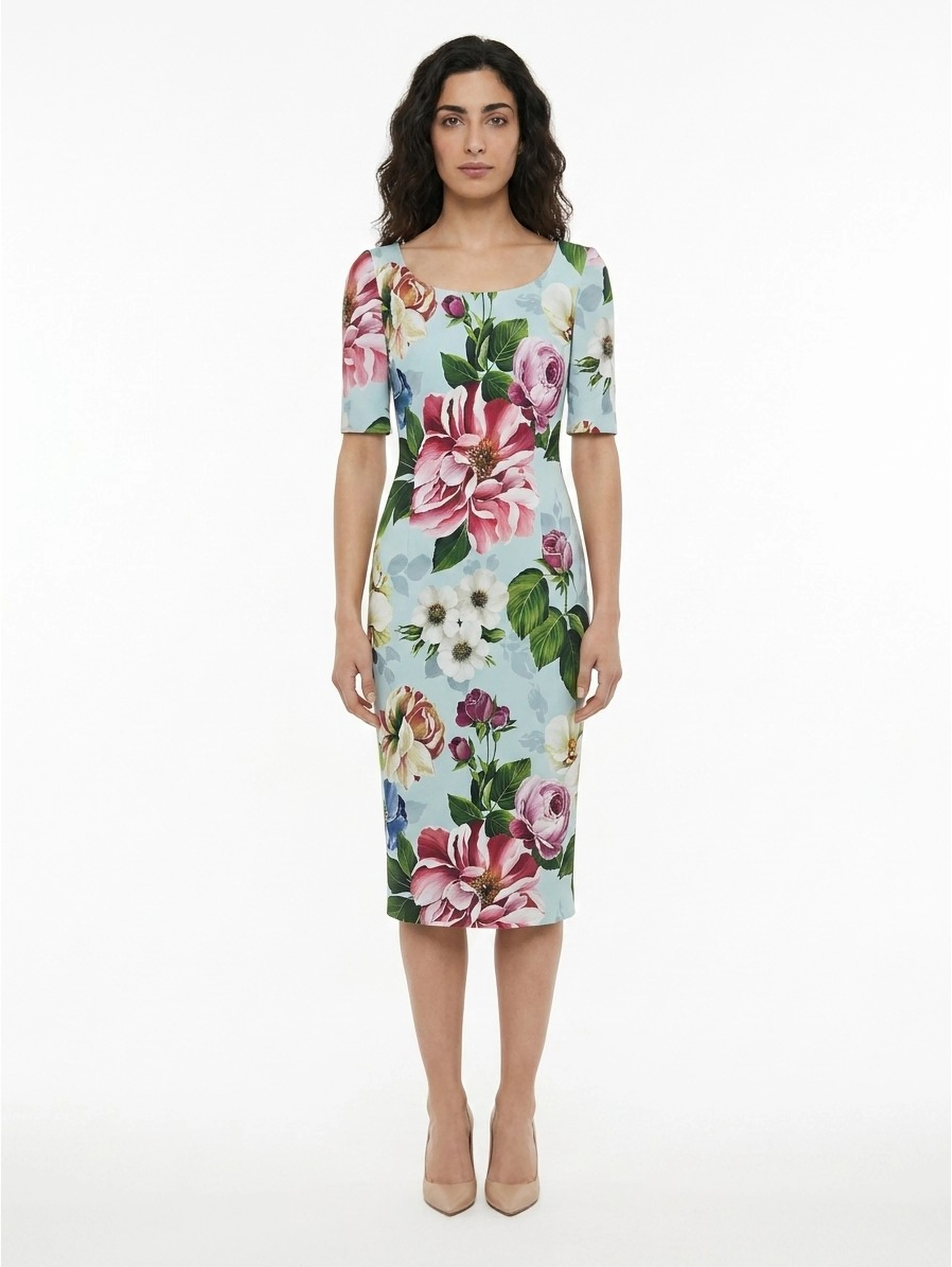 Multicolor Elastane Casual Dress
