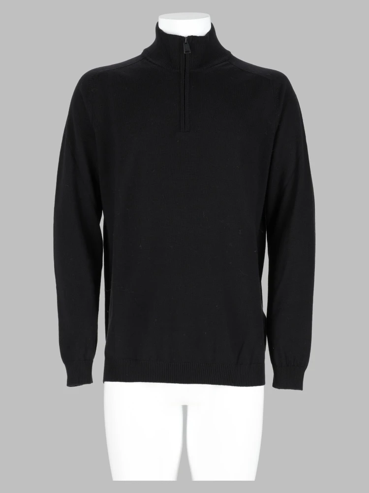 Maglia In Lana Con Zip