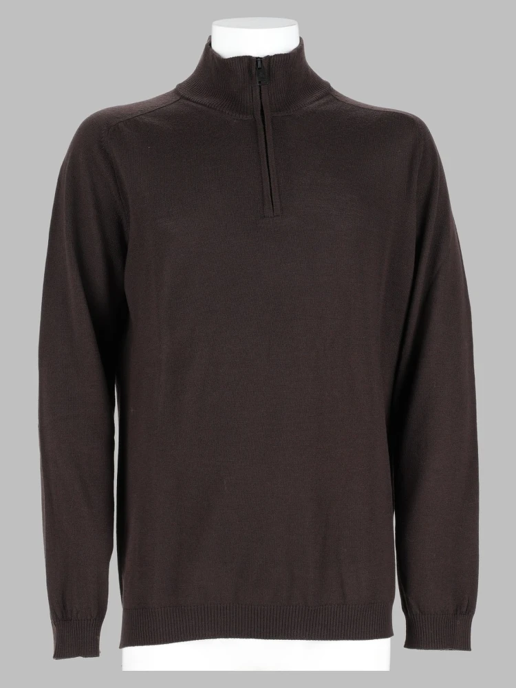 Maglia In Lana Con Zip