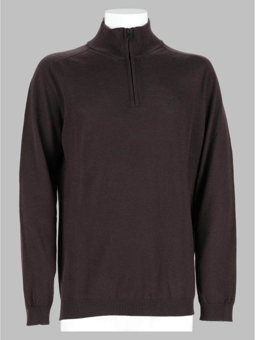 Maglia In Lana Con Zip