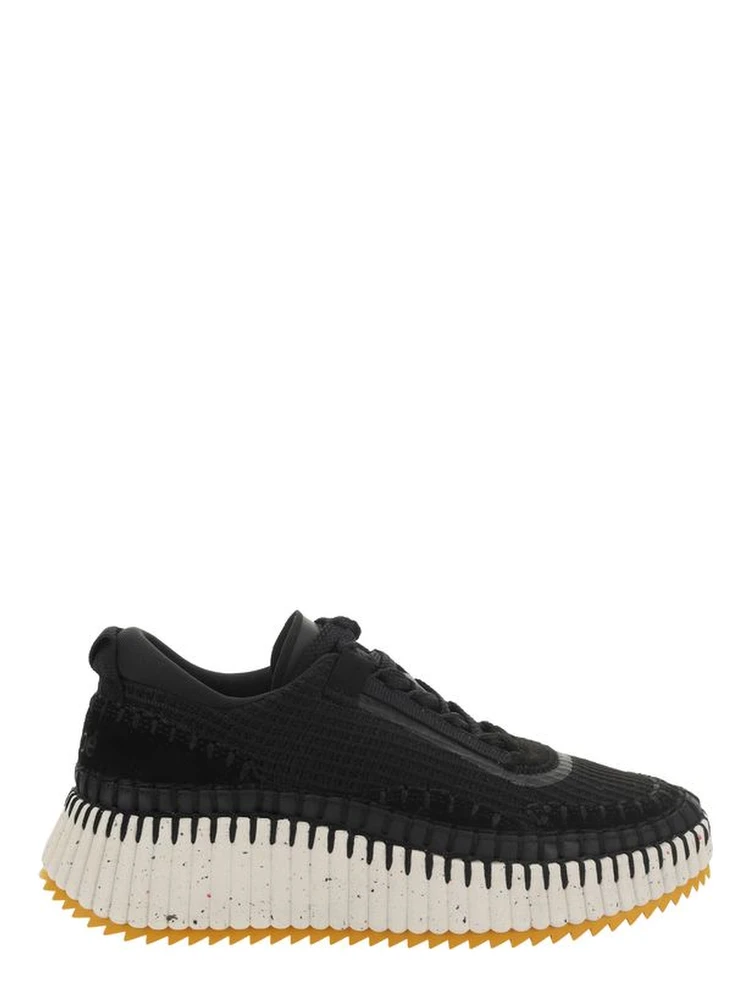 Black Nylon Athletic Sneakers