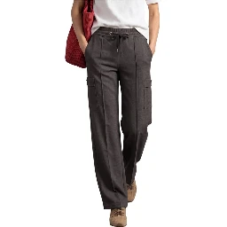 Brown Polyester Cargo Pants