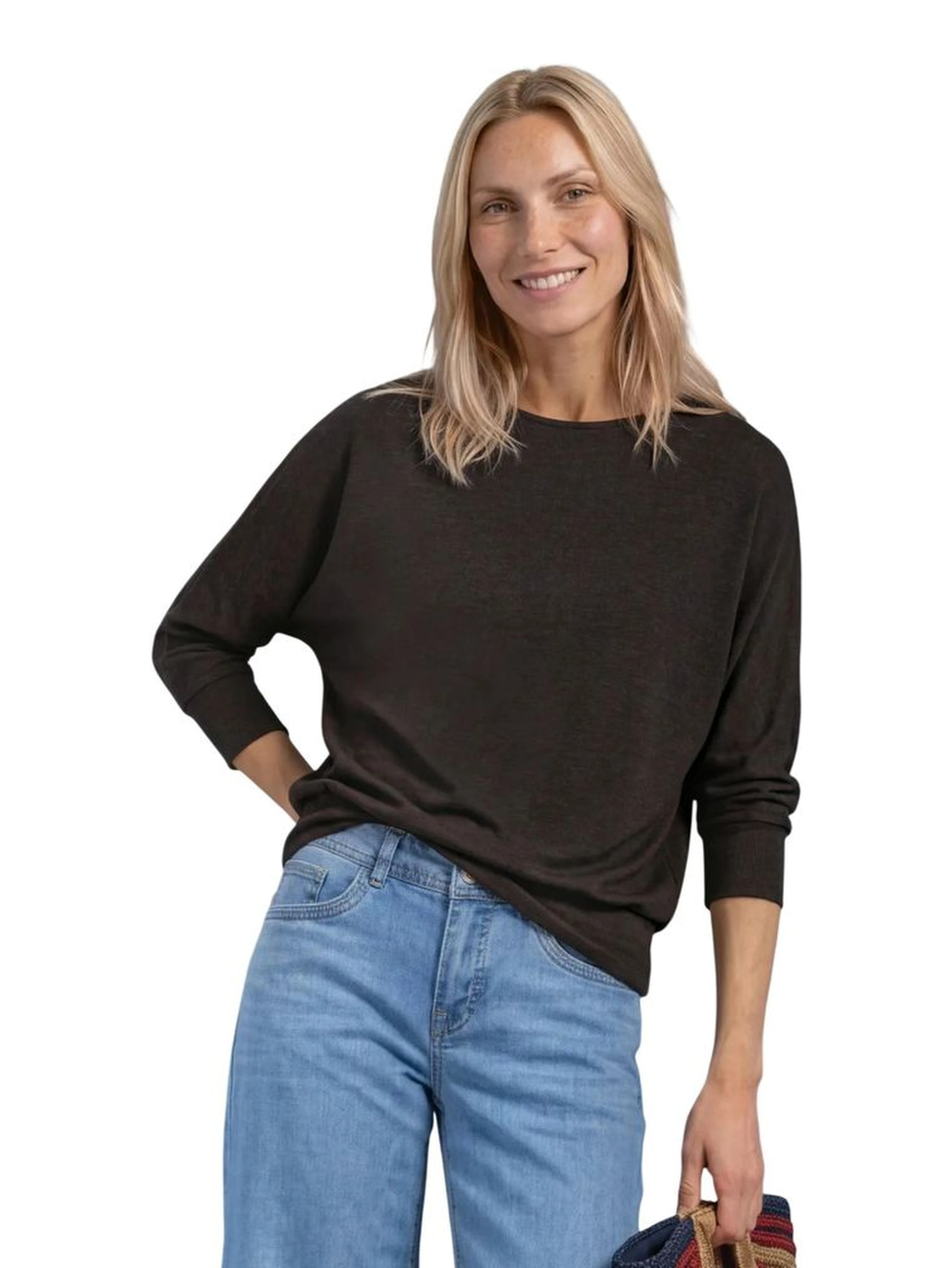 Brown Viscose Long Sleeve T-Shirt