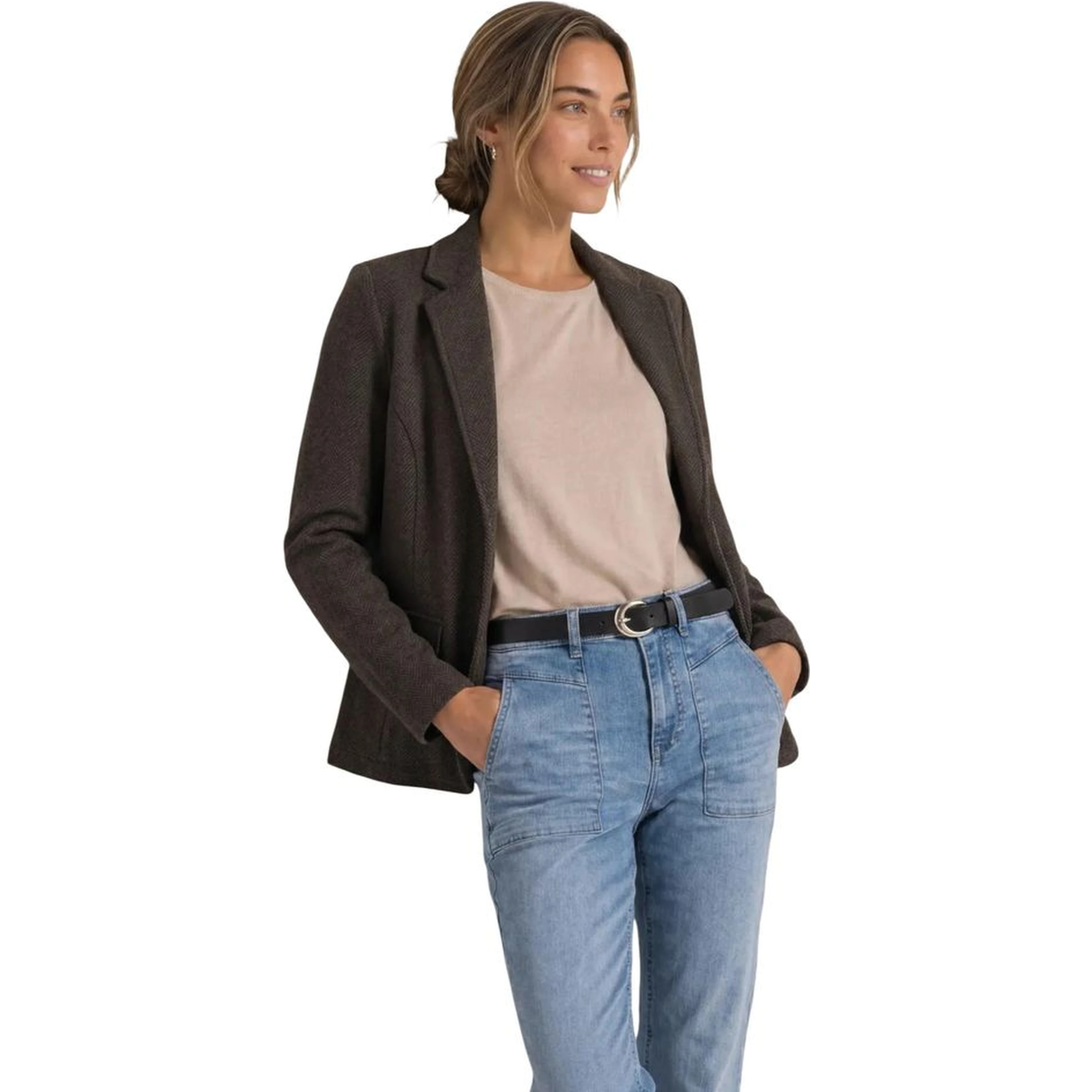 Brown Polyester Blazer