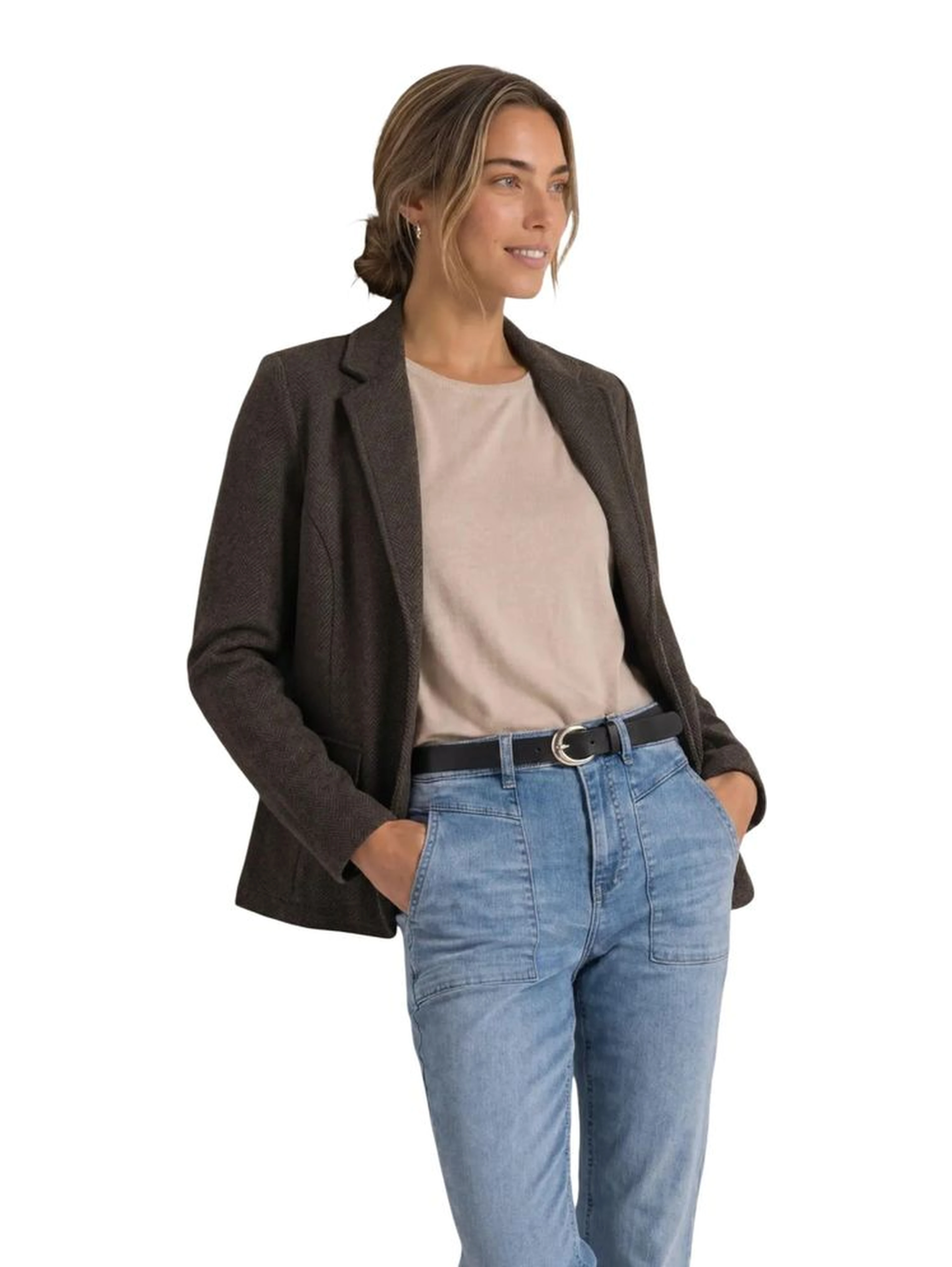 Brown Polyester Blazer