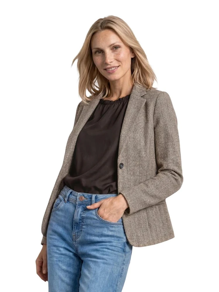 Brown Polyester Blazer