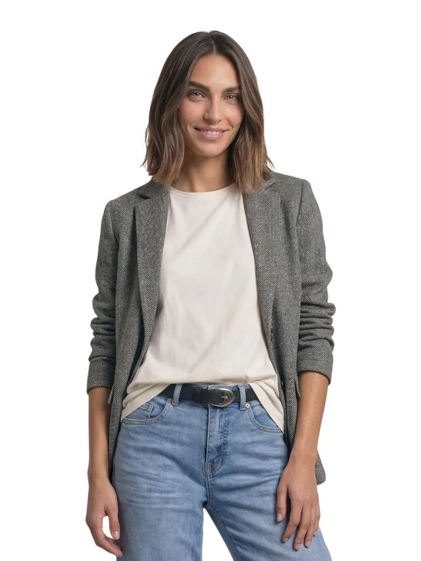 Black Polyester Blazer