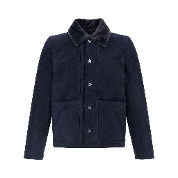 Blue Lamb Leather Leather Jacket