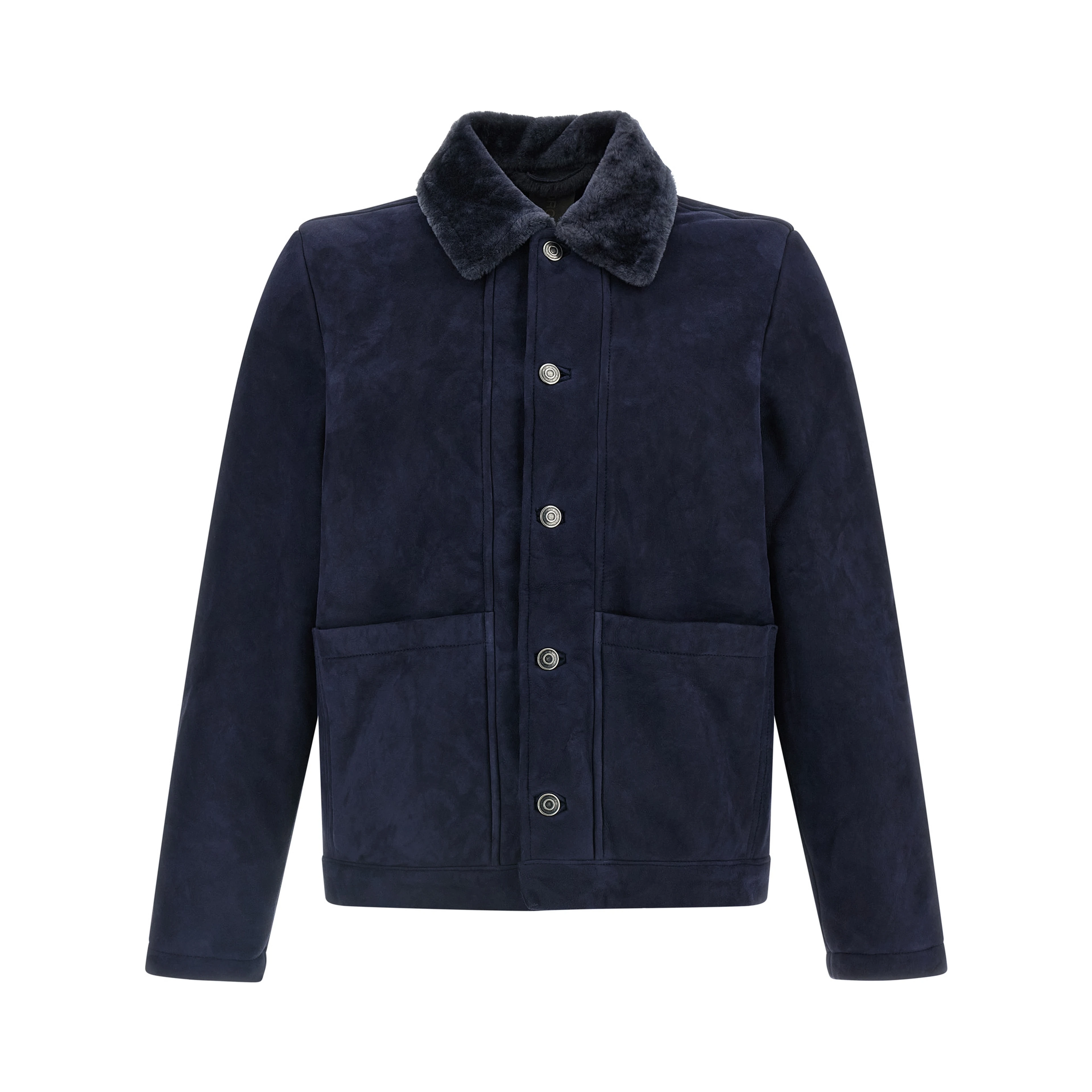Blue Lamb Leather Leather Jacket