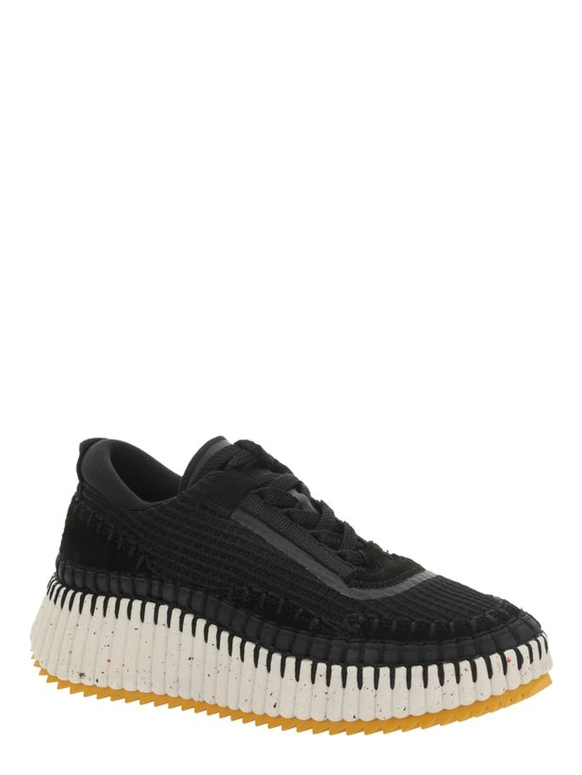 Black Nylon Athletic Sneakers