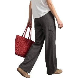 Brown Polyester Cargo Pants