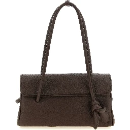 Brown Calfskin Shoulder Bag