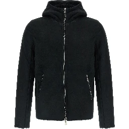 Black Lamb Leather Sweatshirt