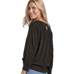 Brown Viscose Long Sleeve T-Shirt
