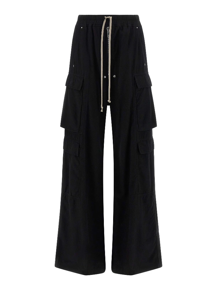 Black Cotton Cargo Pants
