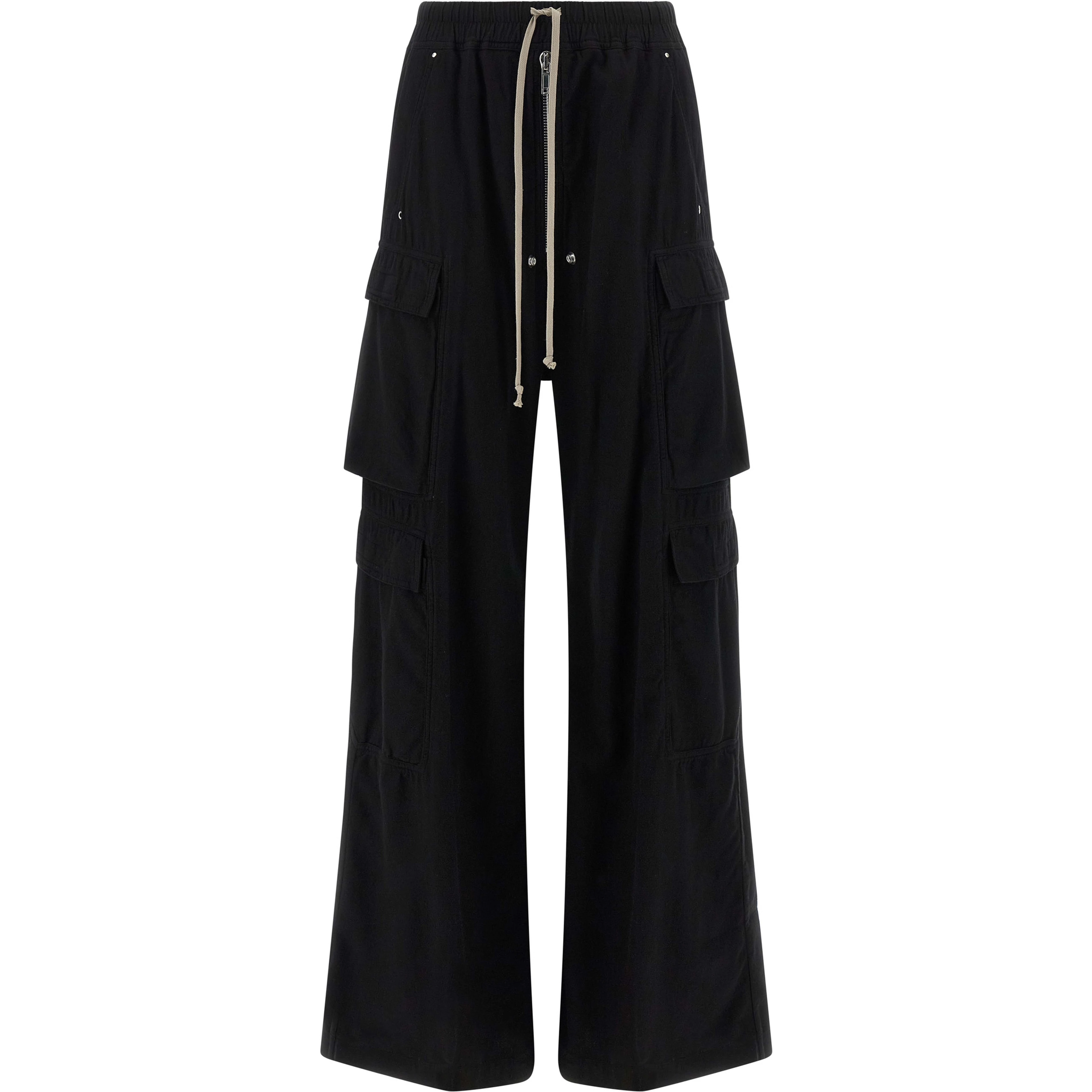 Black Cotton Cargo Pants