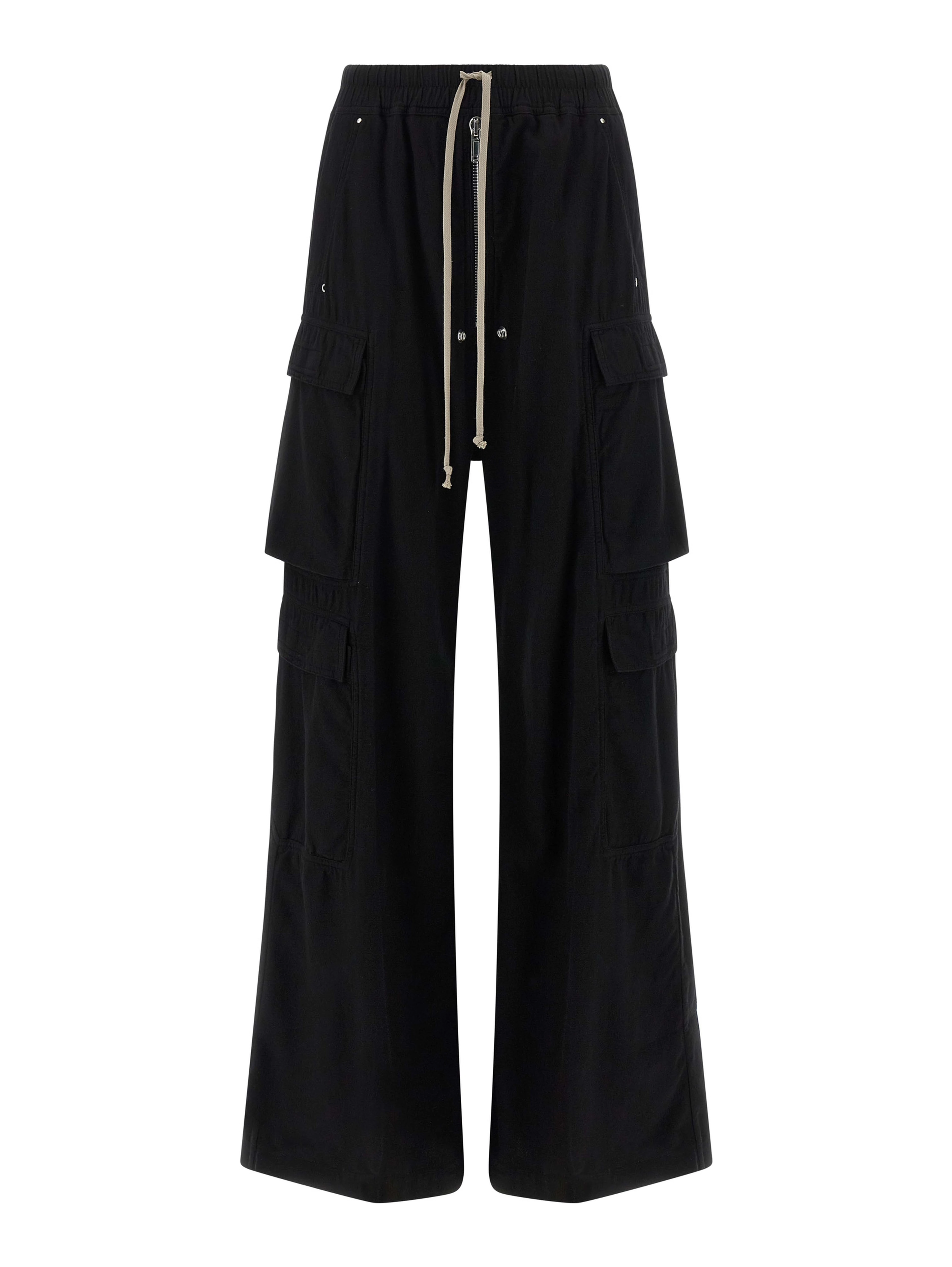Black Cotton Cargo Pants