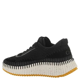 Black Nylon Athletic Sneakers