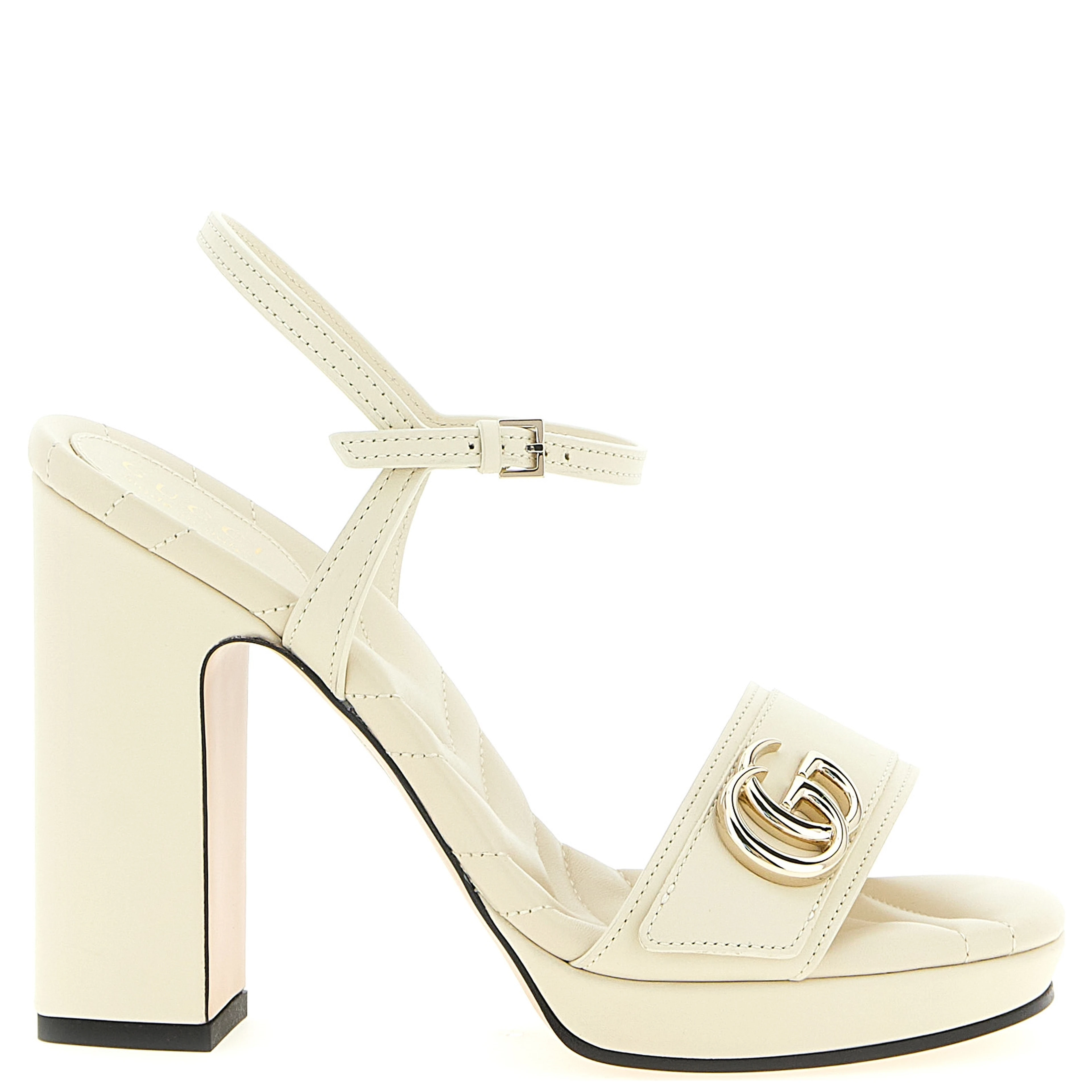 White Calfskin High Heel Pumps