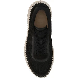 Black Nylon Athletic Sneakers