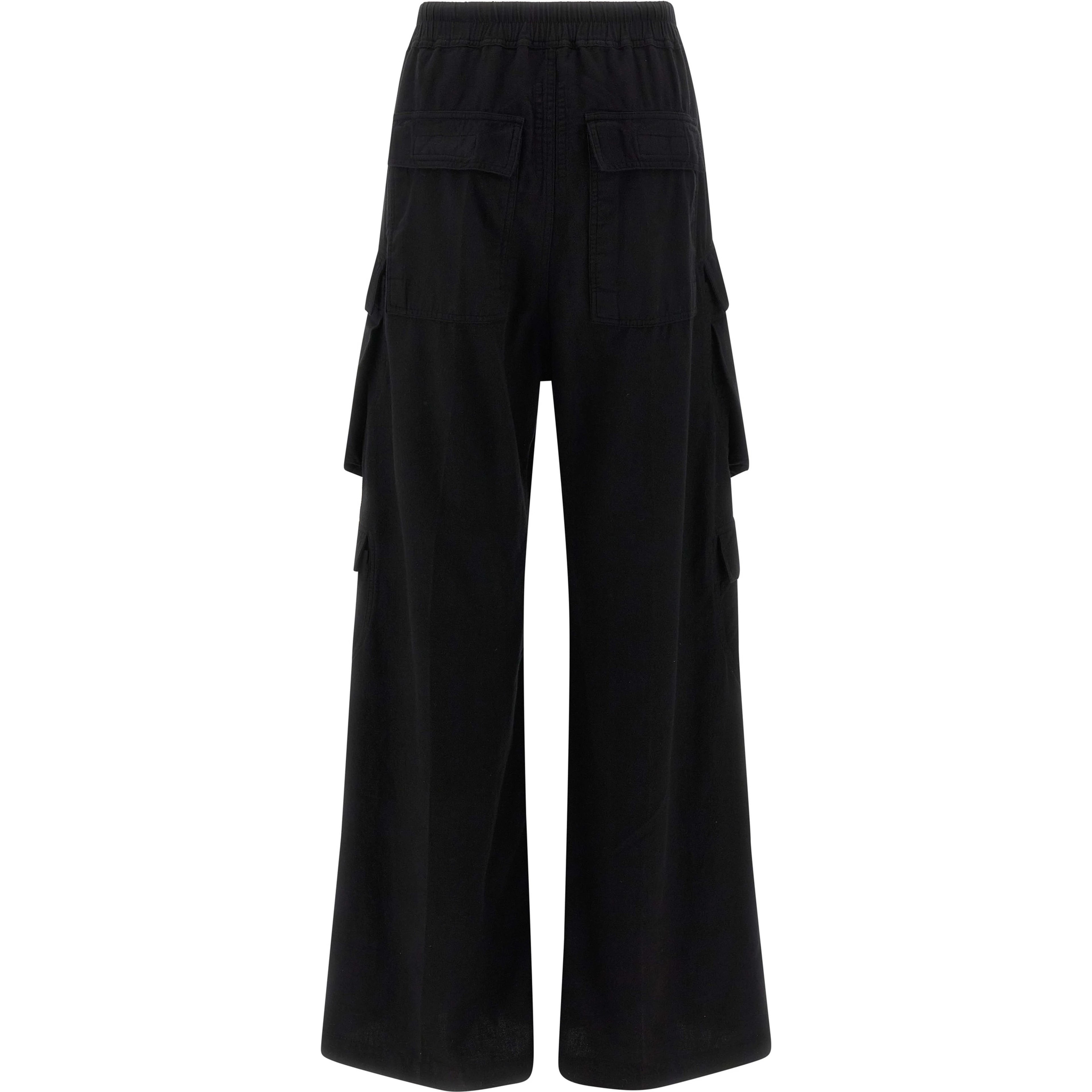 Black Cotton Cargo Pants