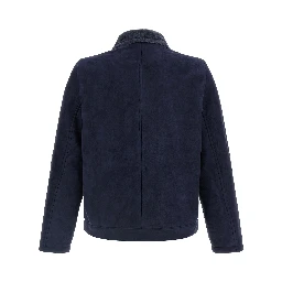 Blue Lamb Leather Leather Jacket