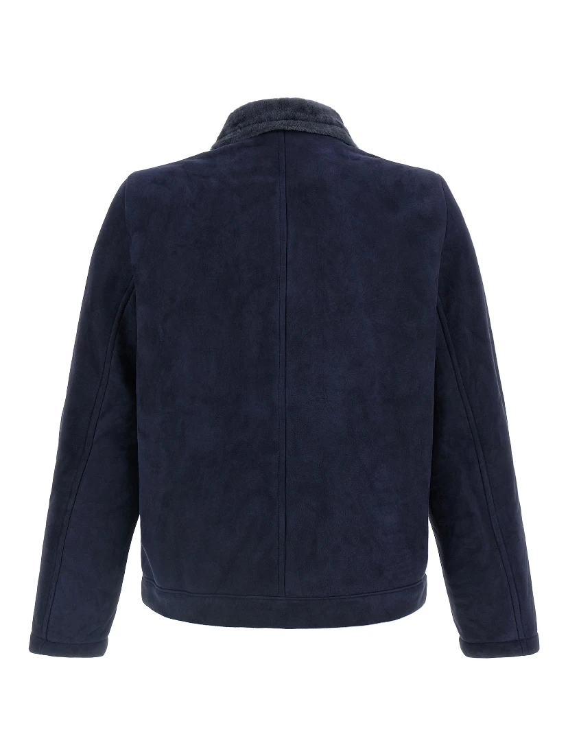 Blue Lamb Leather Leather Jacket