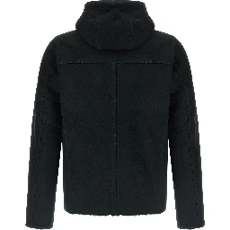Black Lamb Leather Sweatshirt
