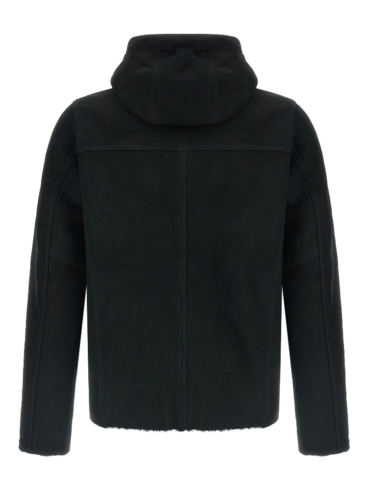 Black Lamb Leather Sweatshirt alternative